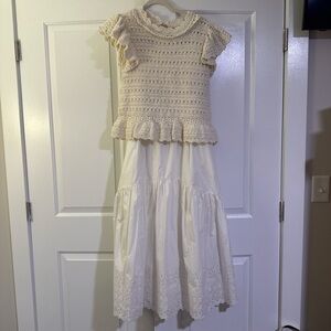 Sea New York Cream Crochet Casual Dress